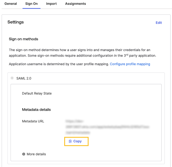 Metadata URL