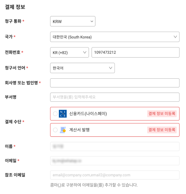 결제 정보