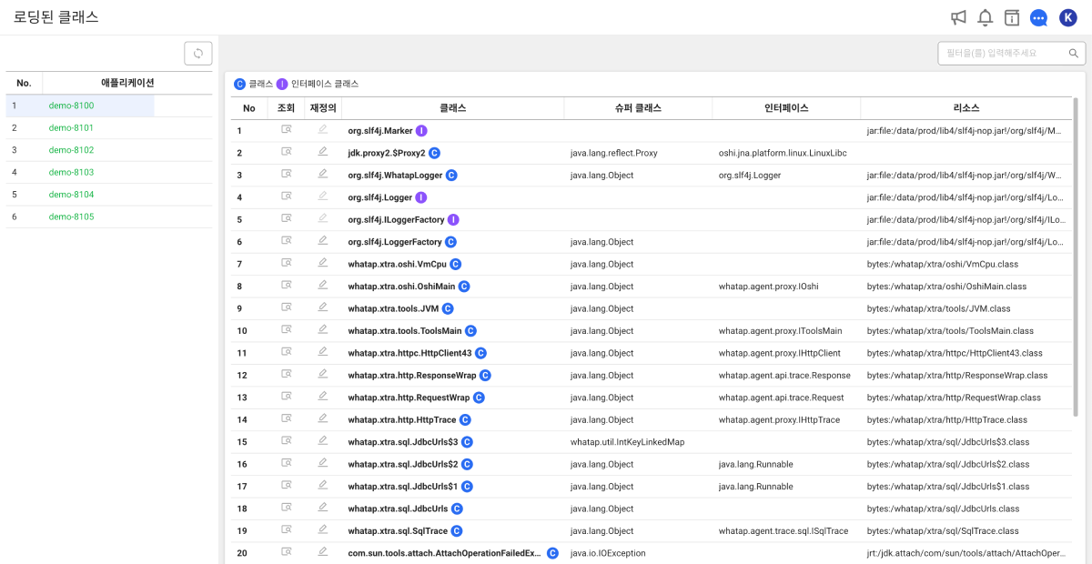 로딩된 클래스