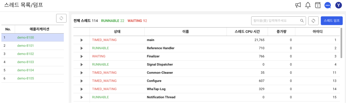 스레드 목록/덤프